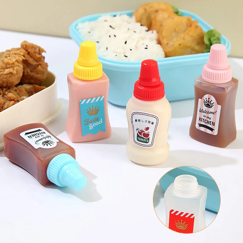 2-Pack Mini Squeeze Sauce Bottles – Portable Condiment Containers Condiment Bottle Set Axl