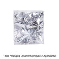 12-Pack Glitter Star Christmas Ornaments – Gold Silver Red Christmas Tree Ornaments Axl Silver