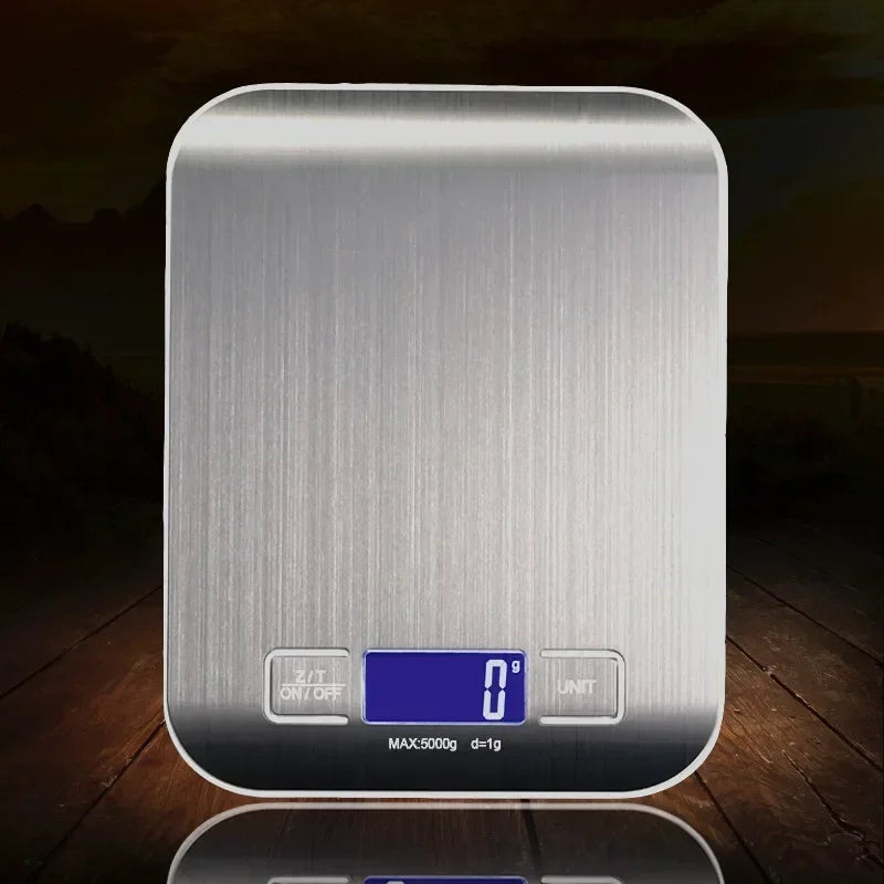 Digital Kitchen Scale 5kg – LCD Food Scale in Stainless Steel Digital Kitchen Scale Axl Battery white 5Kg