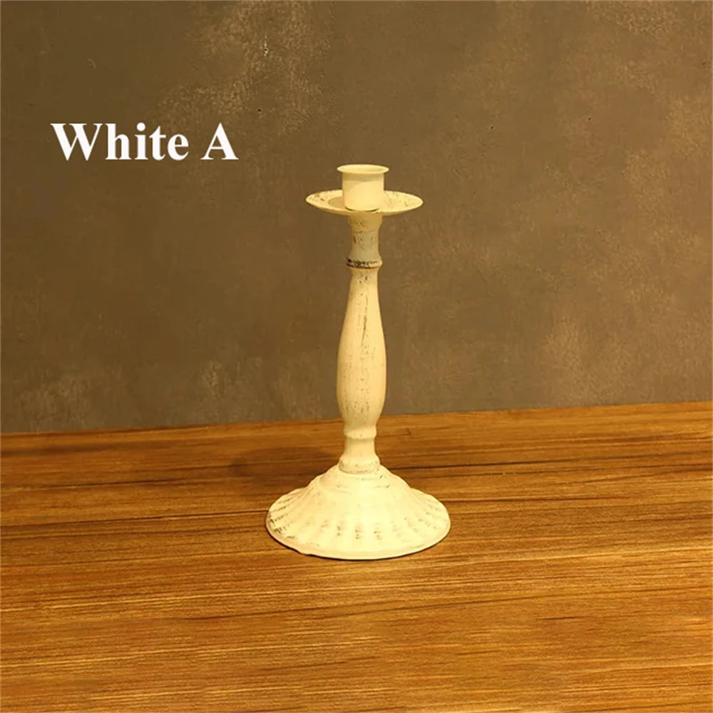 Modern European Candlestick Holder – Elegant Table Decor Candlestick Holder Axl Holder-White A