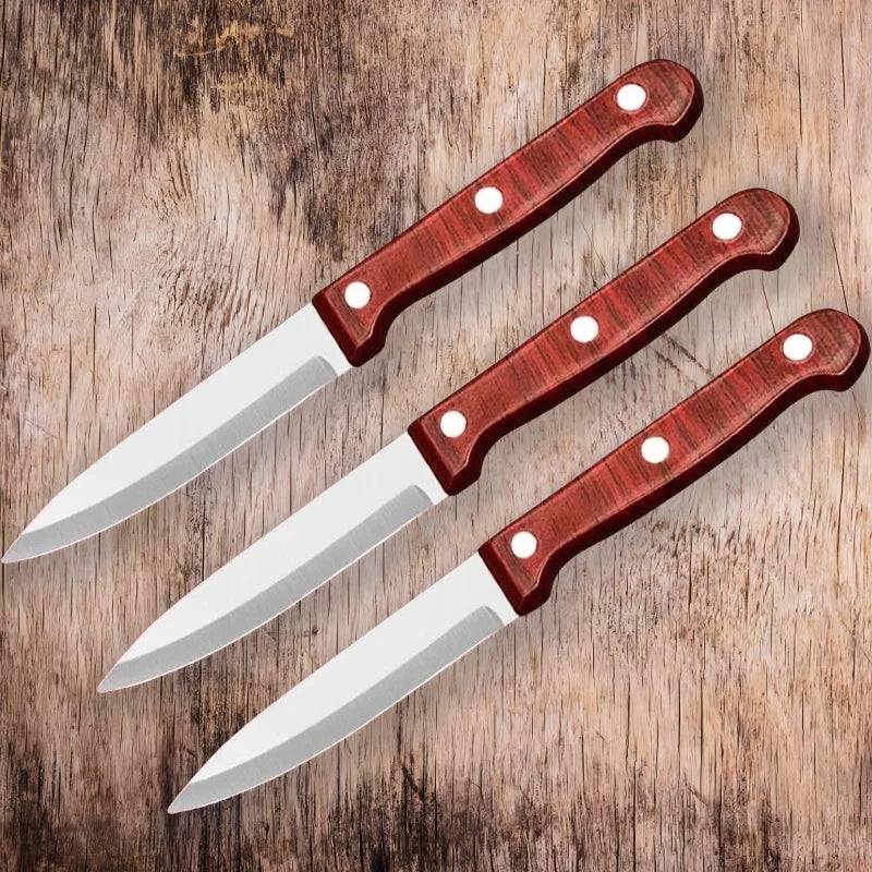 Stainless Steel Paring Knife & Peeler – Wood-Grain Handle Paring Knife Axl