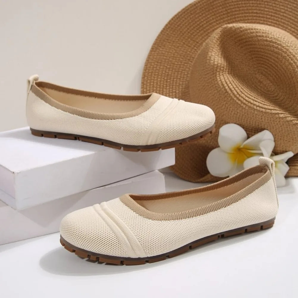 Women's Knitted Ballet Flat Loafers – Breathable Slip-On Shoes Ballet Flat Loafers Axl