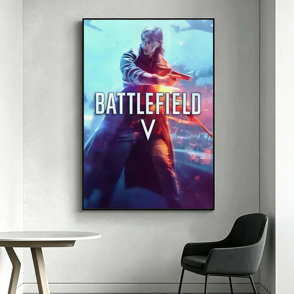 Battlefield 2042 HD Wall Poster – Waterproof Self-Adhesive Art Wall Art Poster Axl White18 30X40cmNoframe