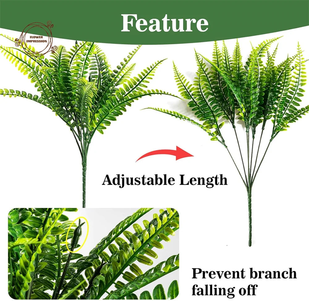 10PCS Artificial Hanging Fern Vine Garland – Wedding & Home Décor Artificial Greenery Garland Axl