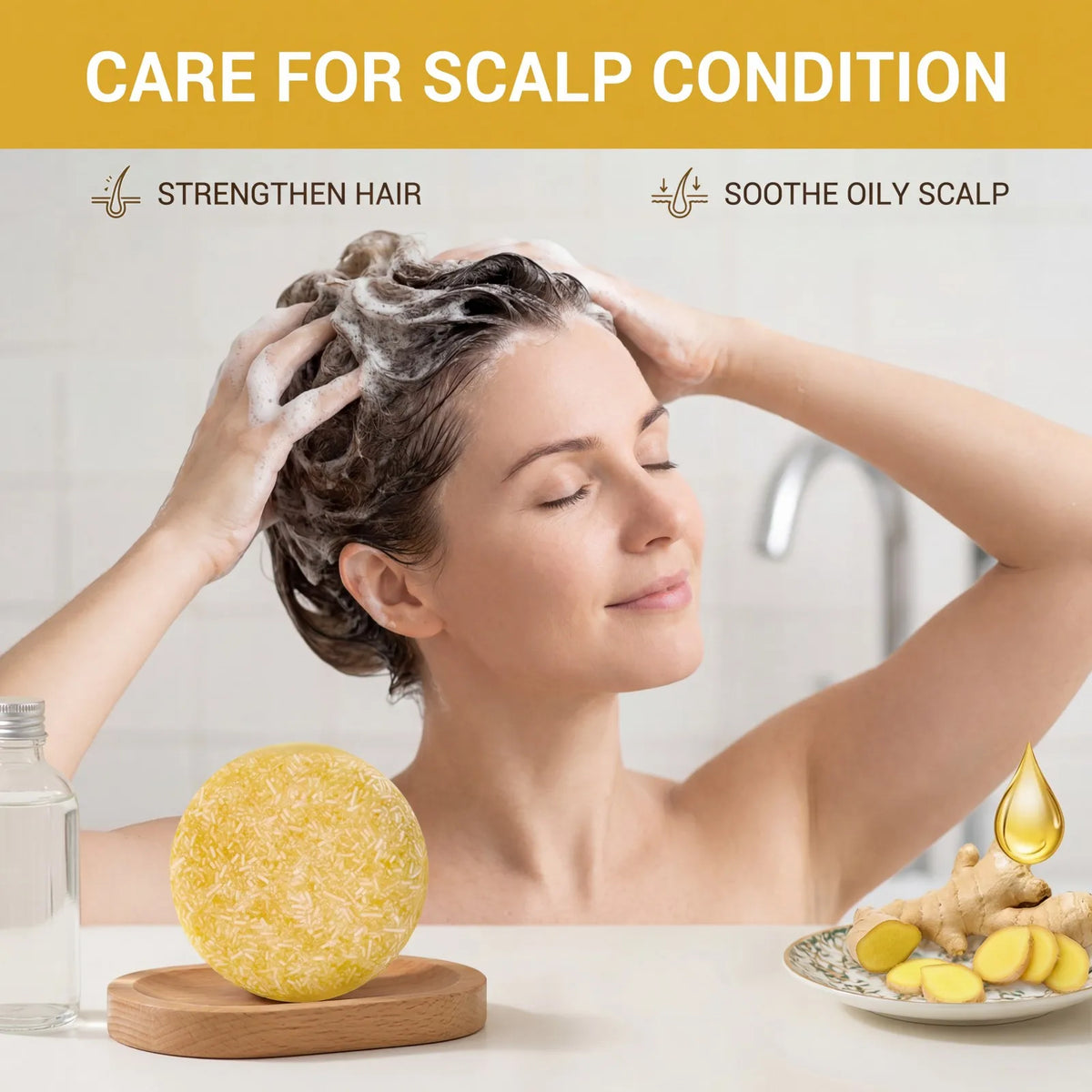 Ginger Solid Shampoo Bar – Deep Cleansing & Nourishing Hair Care Solid Shampoo Bar Axl