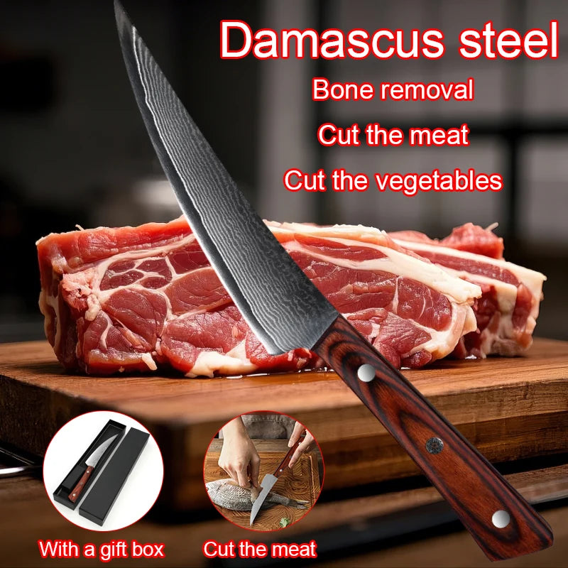5.5" Damascus Steel Japanese Chef's Knife | Boning Knife Damascus Chef's Knife Axl