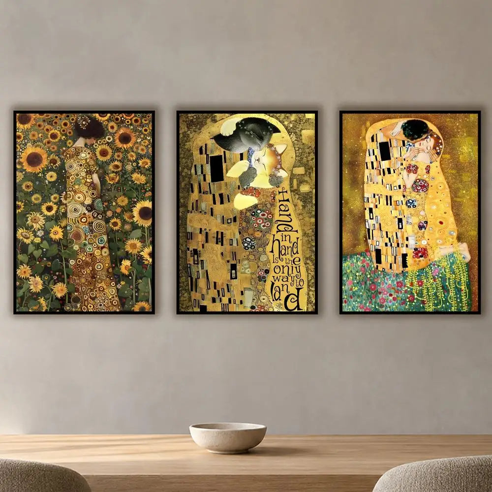 Gustav Klimt HD Waterproof Wall Poster Stickers | Home Décor Wall Art Sticker Axl