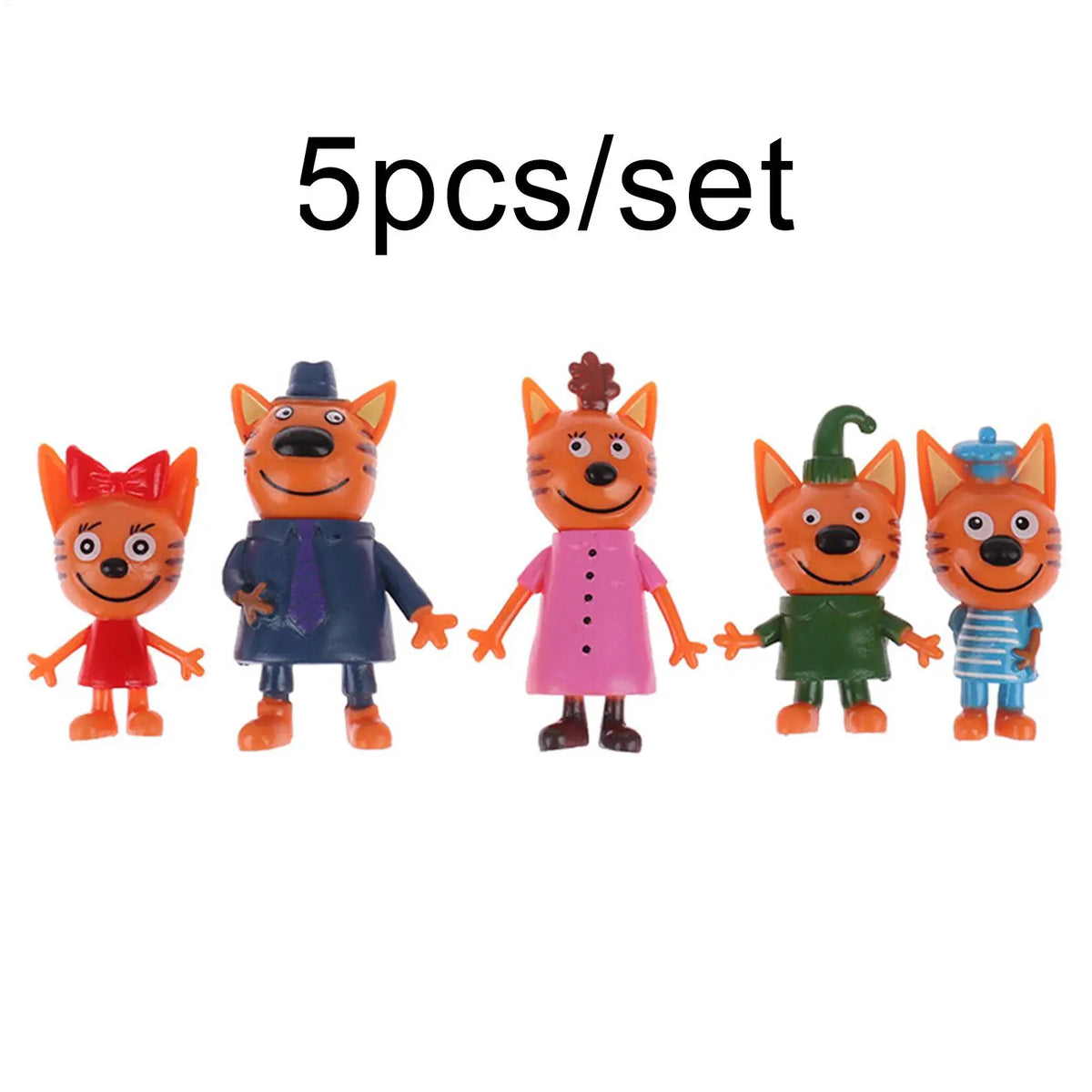 Cute Cat Family Figurines – 5pc Collectible Doll Ornament Set Collectible Figurine Set Axl Default Title