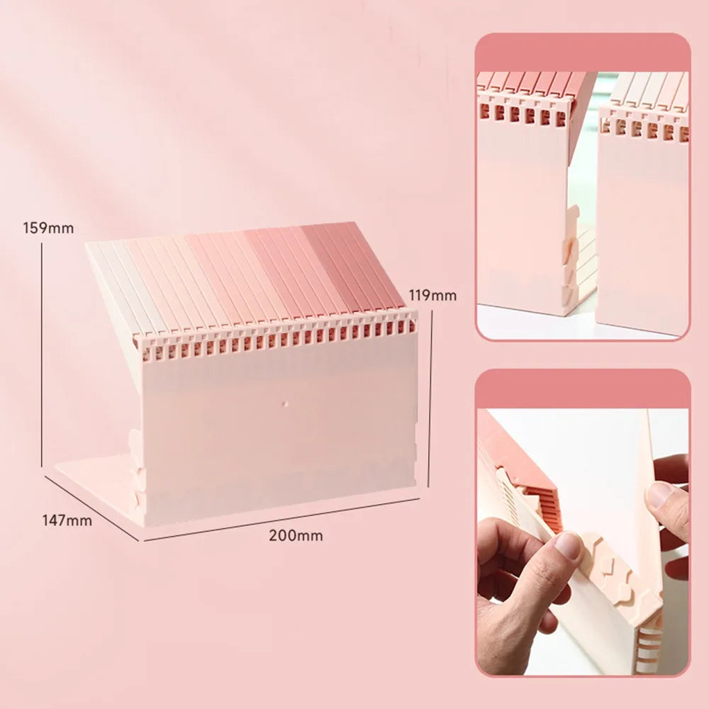 Piano Key Gradient Bookend – Decorative Desk Book Stand Decorative Bookend Axl Pink