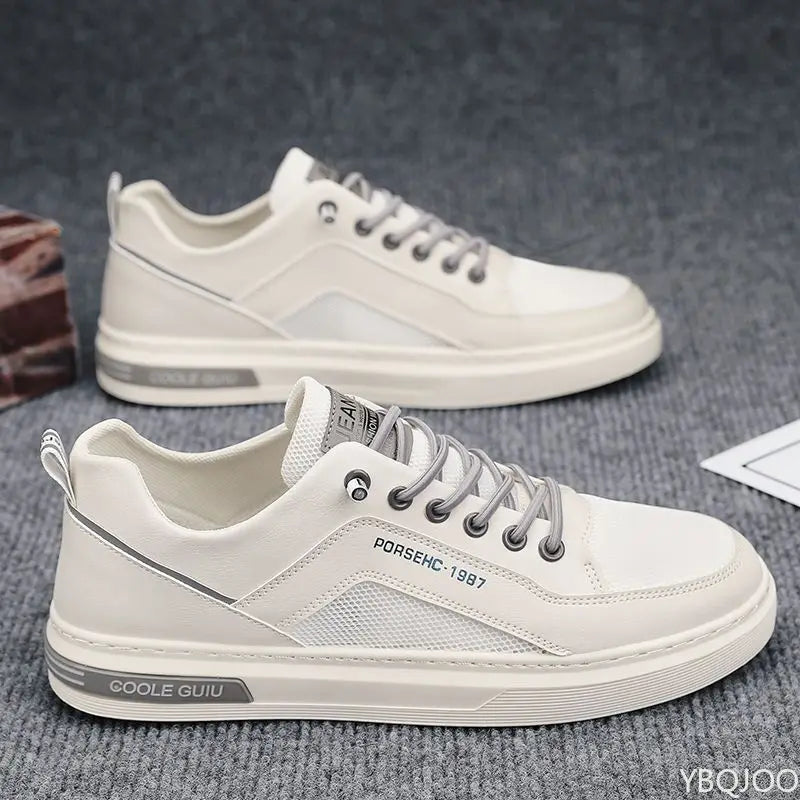 YBQJOO Men's Mesh Sneakers – Lightweight Breathable Casual Shoes Men's Casual Sneakers Axl Beige 44