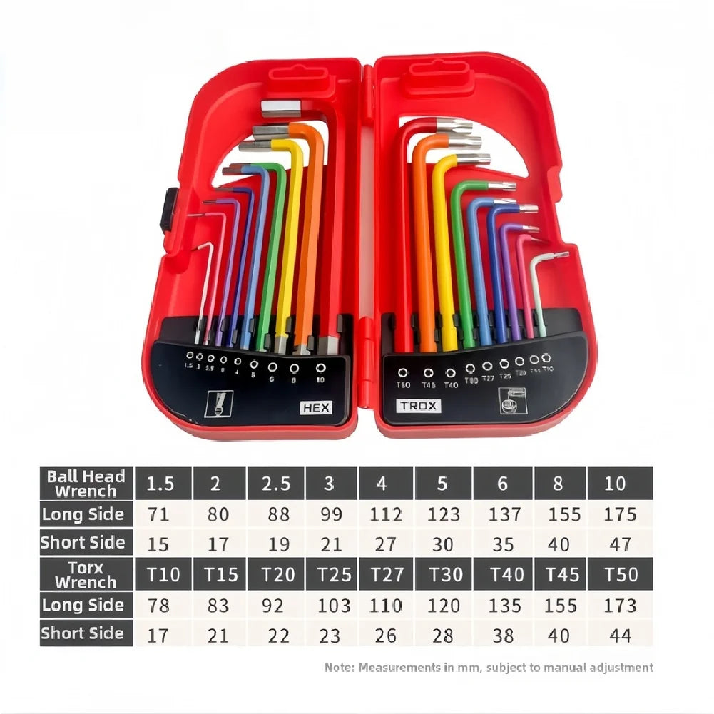 18-Pc Metric Ball End Hex Key Wrench Set – Chrome Vanadium Hex Key Wrench Set Axl China Mainland