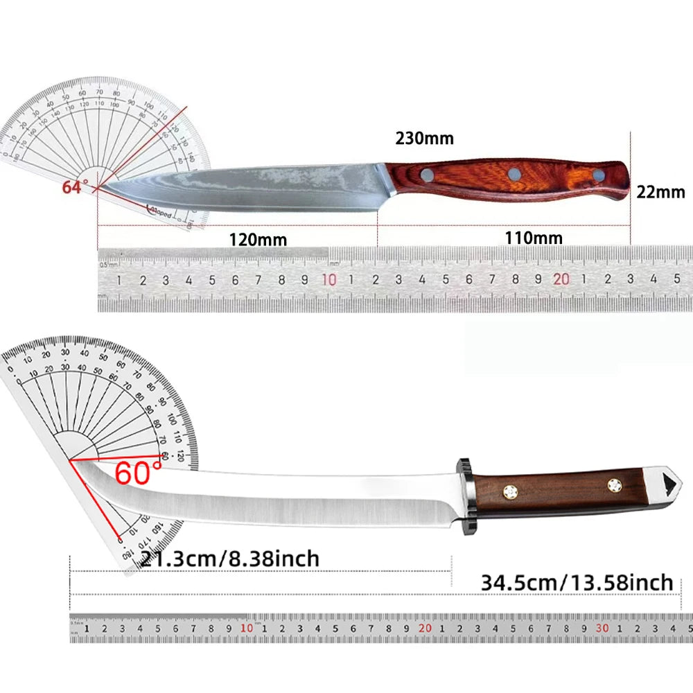 Japanese Chef's Knife – High-Hardness Steel & Wood Handle Kitchen Chef Knife Axl