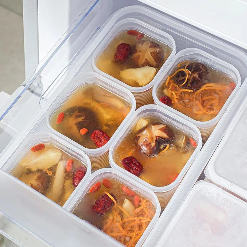 6-Grid Food Storage Containers with Lids – Fridge Organizer Set Food Storage Container Axl