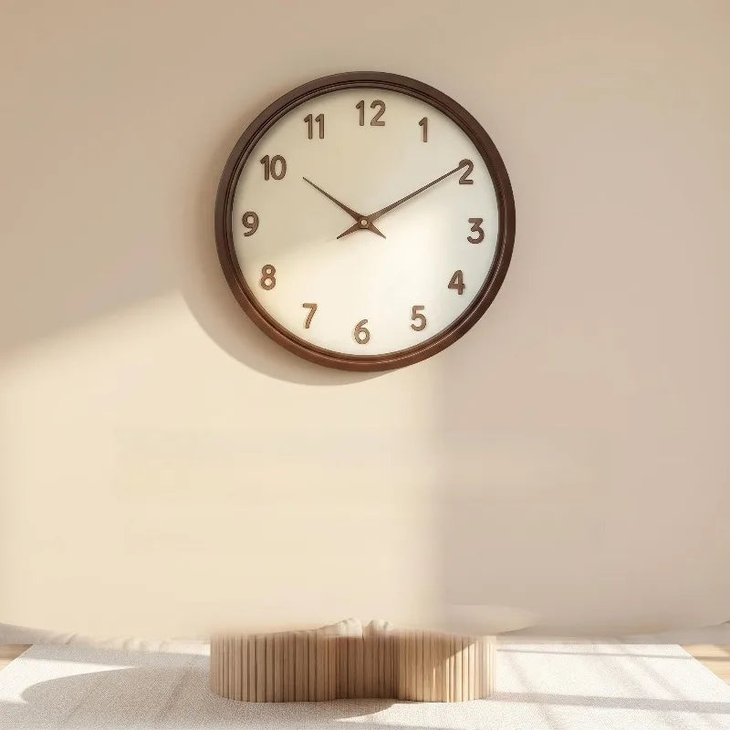 Modern Silent Wall Clock Brown – Minimalist Acrylic Home Decor Wall Clock Axl