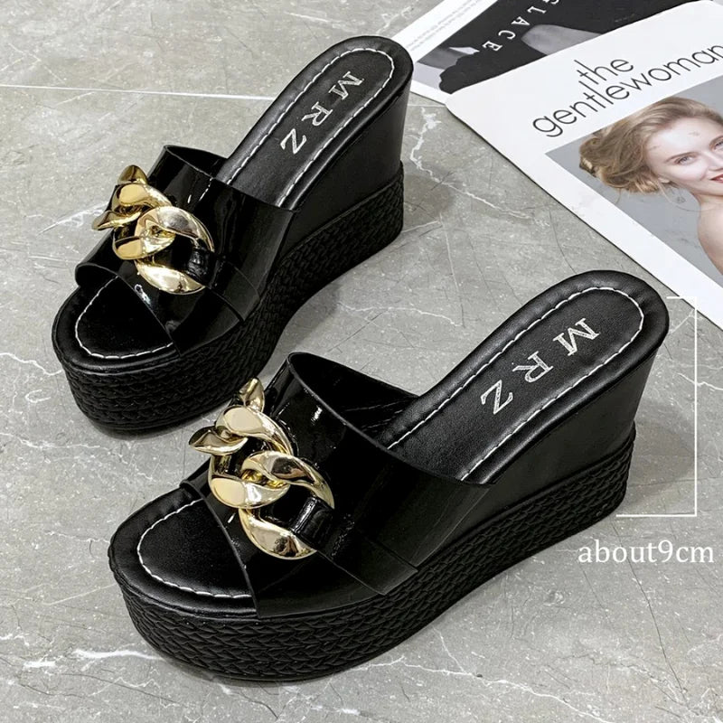 Women's Wedge Platform Sandals – High Heel Summer Slides Wedge Platform Sandals Axl