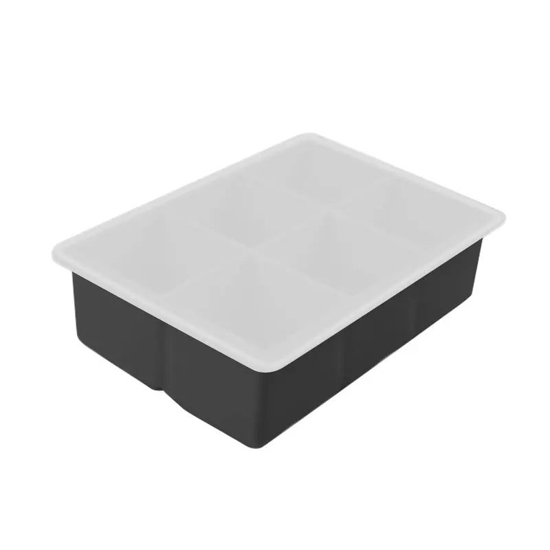 Silicone Ice Cube Trays with Lid – 6 & 15 Grid Stackable Ice Cube Tray Axl 6-cavity Black
