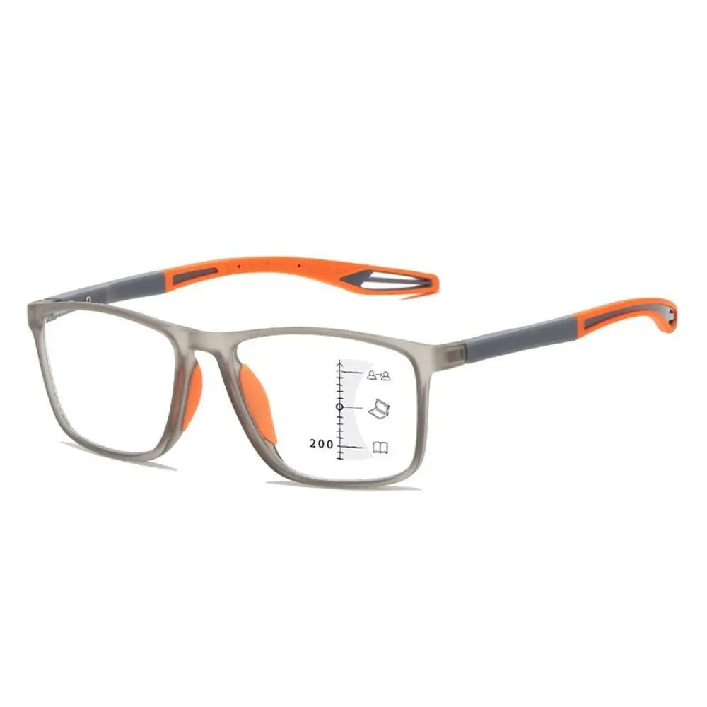 TR90 Progressive Multifocal Reading Glasses | Blue Light Multifocal Reading Glasses Axl Strength 400 Orange