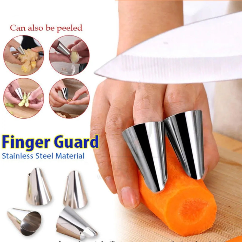 Stainless Steel Finger Protector Set – 5pc Kitchen Cut Guard Kitchen Finger Guard Axl