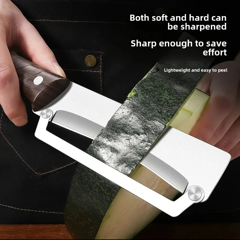 KEMORELA Stainless Steel Peeler & Slicer – Wooden Handle Vegetable Peeler Axl