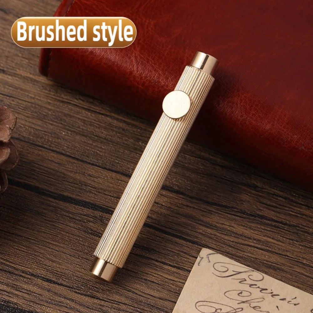 Retro Brass Fountain Pen – Mini Pocket Scalable Writing Pen Fountain Pen Axl Brushed Style