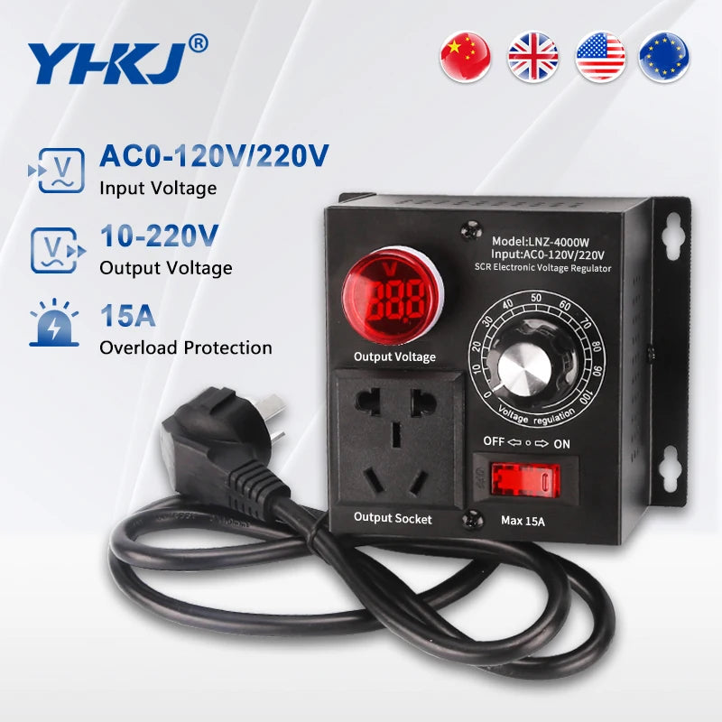 4000W AC220V Variable Voltage Regulator – Speed & Light Control Voltage Regulator Axl