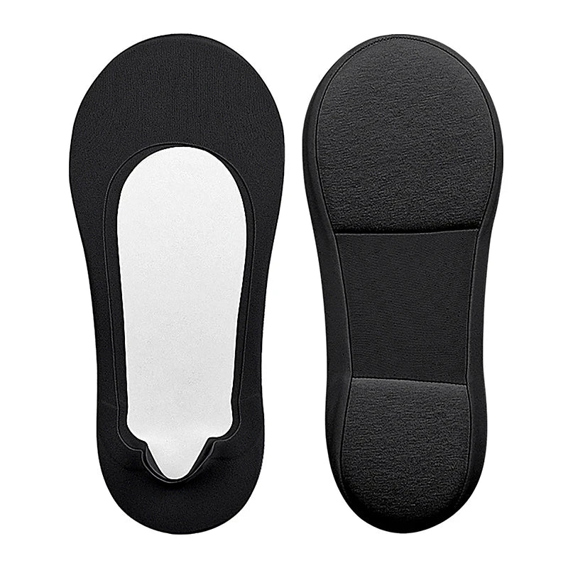 3D Arch Massage No-Show Socks | Silicone Heel Grip Women Massage No-Show Socks Axl One Size Black
