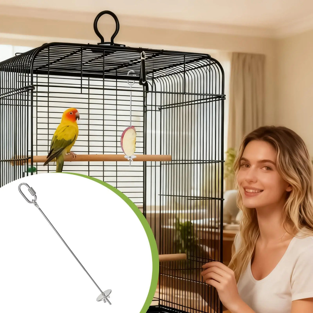 Stainless Steel Bird Cage Food Skewer – Fruit & Veggie Holder Bird Cage Feeder Axl