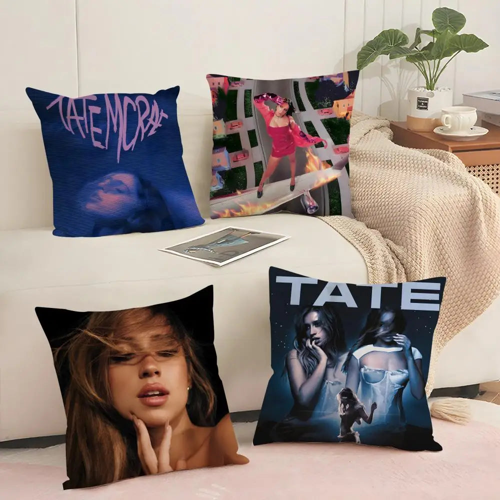 Tate McRae Linen Pillow Cover | Hidden Zipper Cushion Case Decorative Pillow Cover Axl
