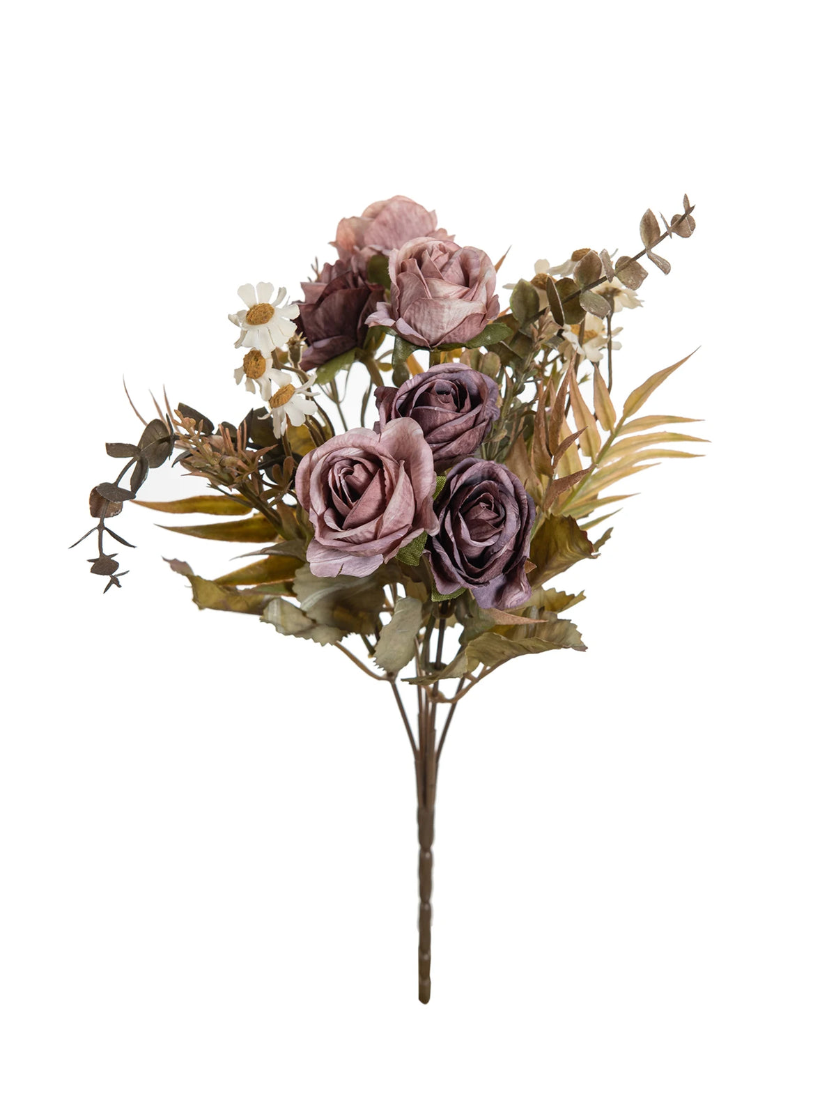 Silk Rose Artificial Flower Bouquet – Wedding & Home Decor Artificial Flower Bouquet Axl PURPLE 1PC