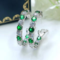 Huitan Cubic Zirconia Silver Hoop Earrings – Big Circle Women Hoop Earrings Axl E3213