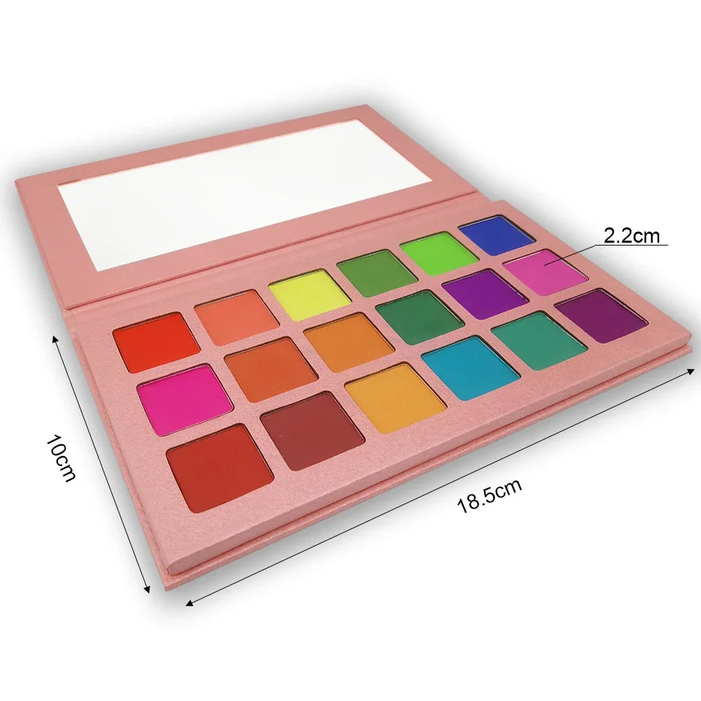 15-Color Vegan Glitter Eyeshadow Palette – Pink Shimmer & Matte Eyeshadow Palette Axl
