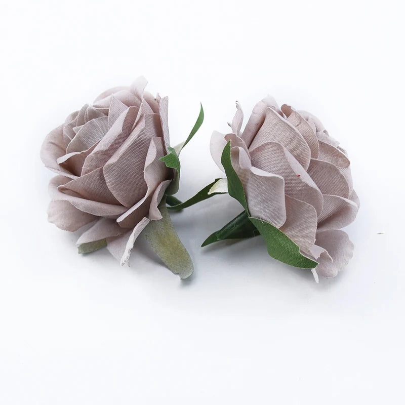 Artificial Silk Rose Heads 5 or 10 Pcs – DIY Wedding Decor Artificial Silk Flowers Axl GRAY 5 PCS