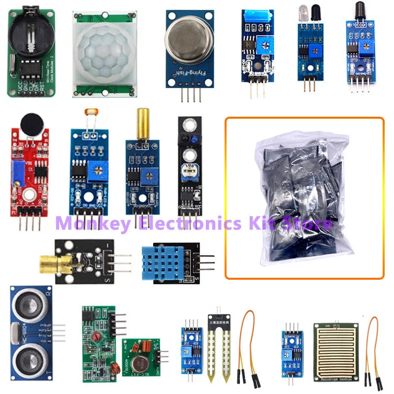 45-in-1 Sensor Module Starter Kit for Arduino & Raspberry Pi Electronics Sensor Kit Axl 16 Kinds Sensor