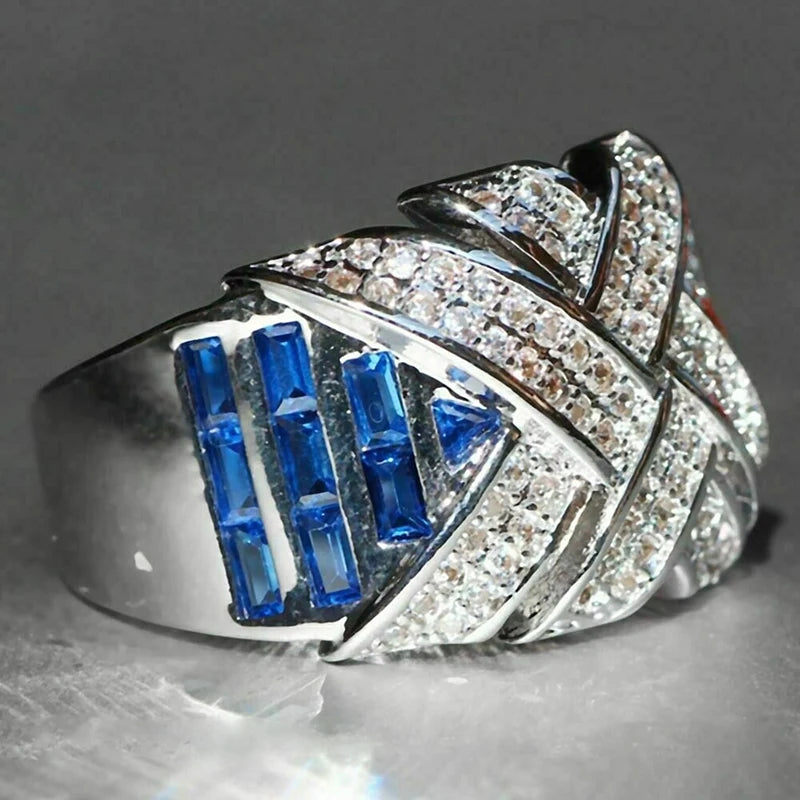 Huitan Wide Cubic Zirconia Ring – Women's Fashion Band Jewelry Fashion Ring Axl