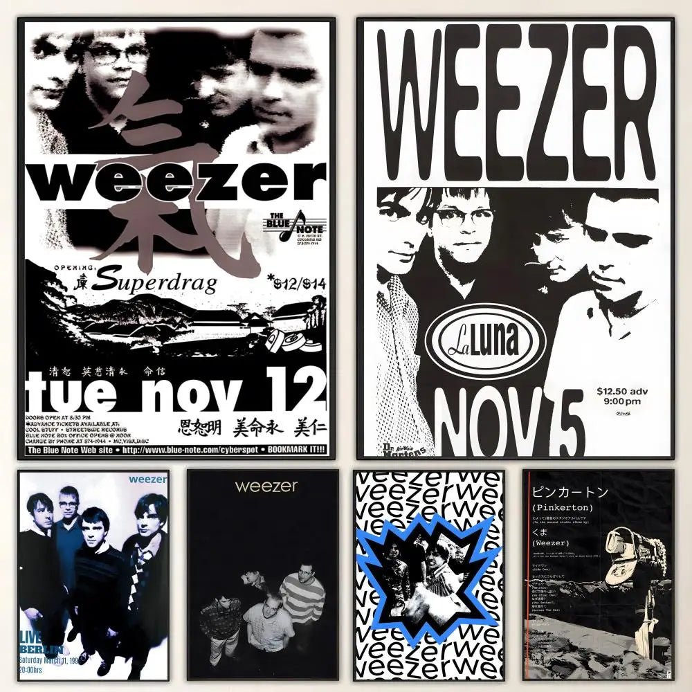 Weezer Band HD Art Poster – Waterproof Sticky Wall Decor Wall Art Poster Axl