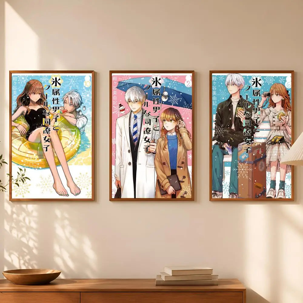 Ice Guy & Cool Girl Anime Poster – Self-Stick HD Wall Art Anime Wall Poster Axl