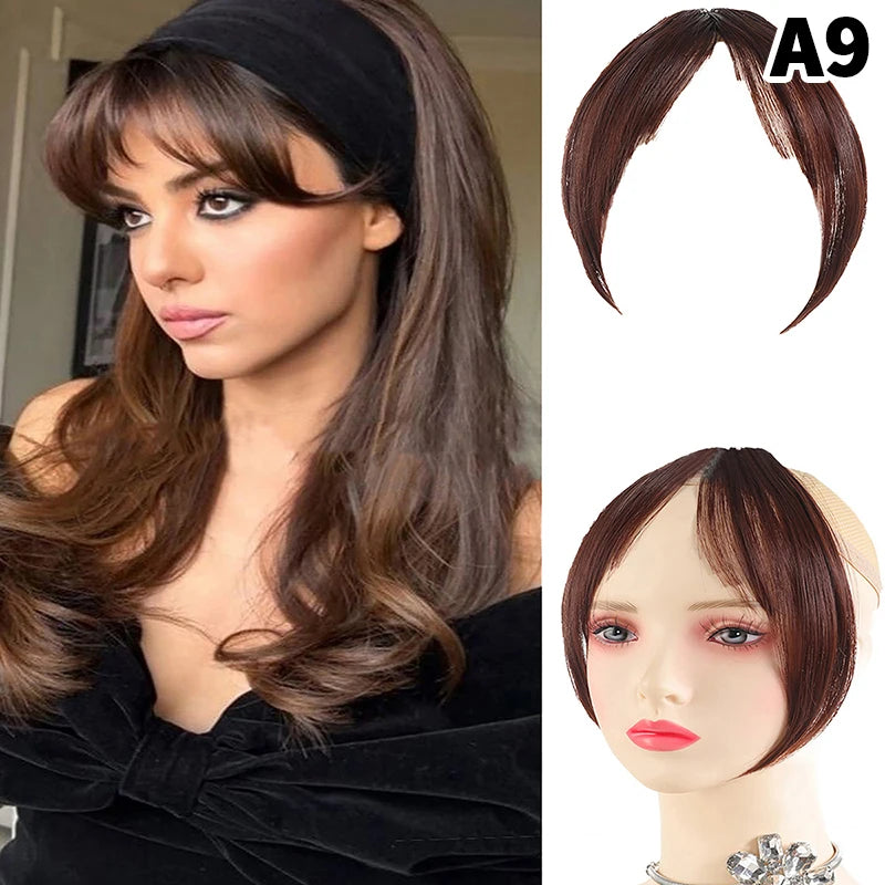 Synthetic Wig Bangs Clip-In Hair Extensions for Women Clip-In Hairpiece Axl A9