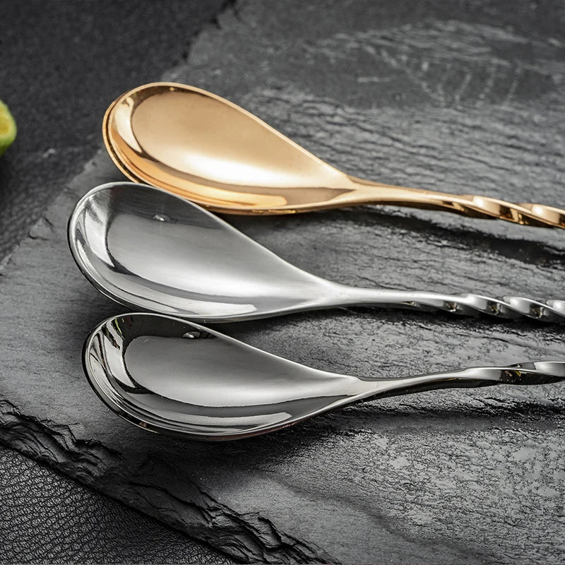 Stainless Steel Cocktail Stirring Spoon – Spiral Teardrop Bar Tool Cocktail Bar Spoon Axl