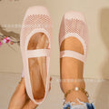Women's Slip-On Flat Loafers – Hollow Out Air Mesh Casual Shoes Women's Flat Loafers Axl Pink 43
