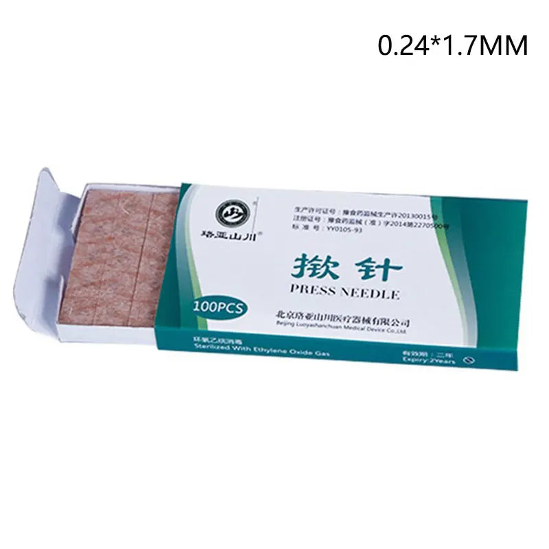 100 Pcs Disposable Auricular Press Needles – Ear Acupressure Set Auricular Press Needles Axl 0.24x1.7MM