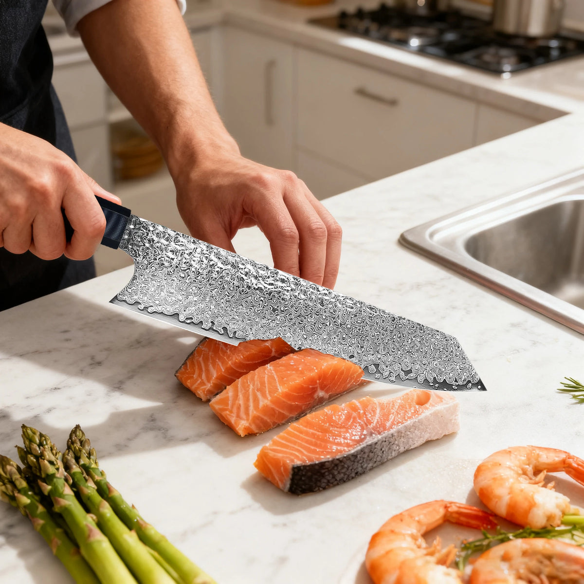 Kiritsuke Knife 67-Layer Damascus Steel – 20cm Chef's Blade Damascus Chef Knife Axl