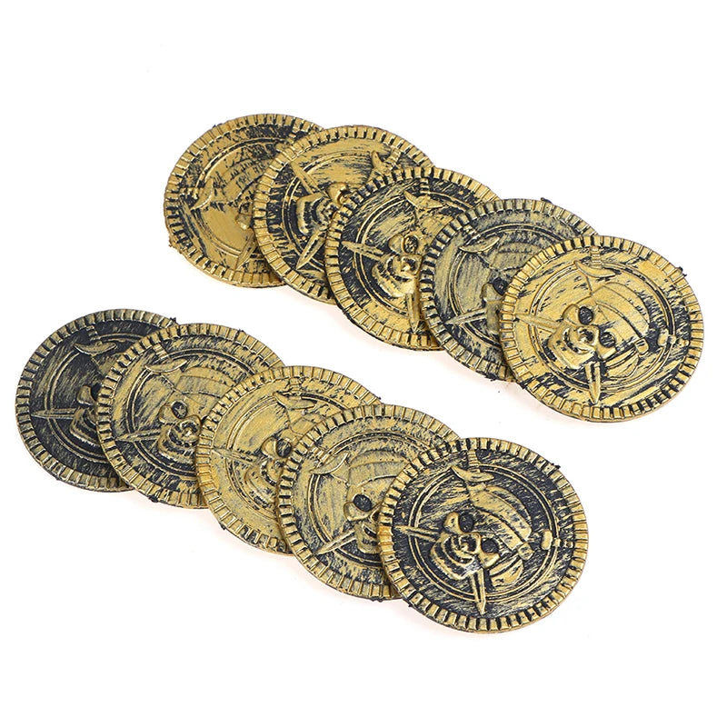 10-Piece Pirate Treasure Coins – Party Props & Game Currency Party Props Coins Axl one size