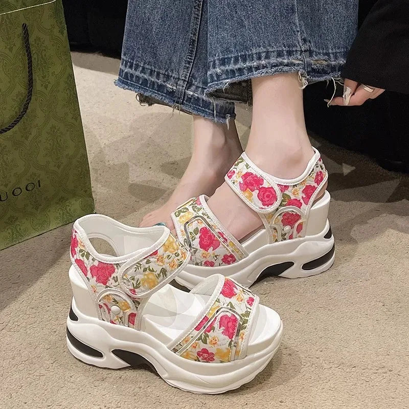 Women's Platform Wedge Sandals – Peep Toe High Heel Summer Platform Wedge Sandals Axl