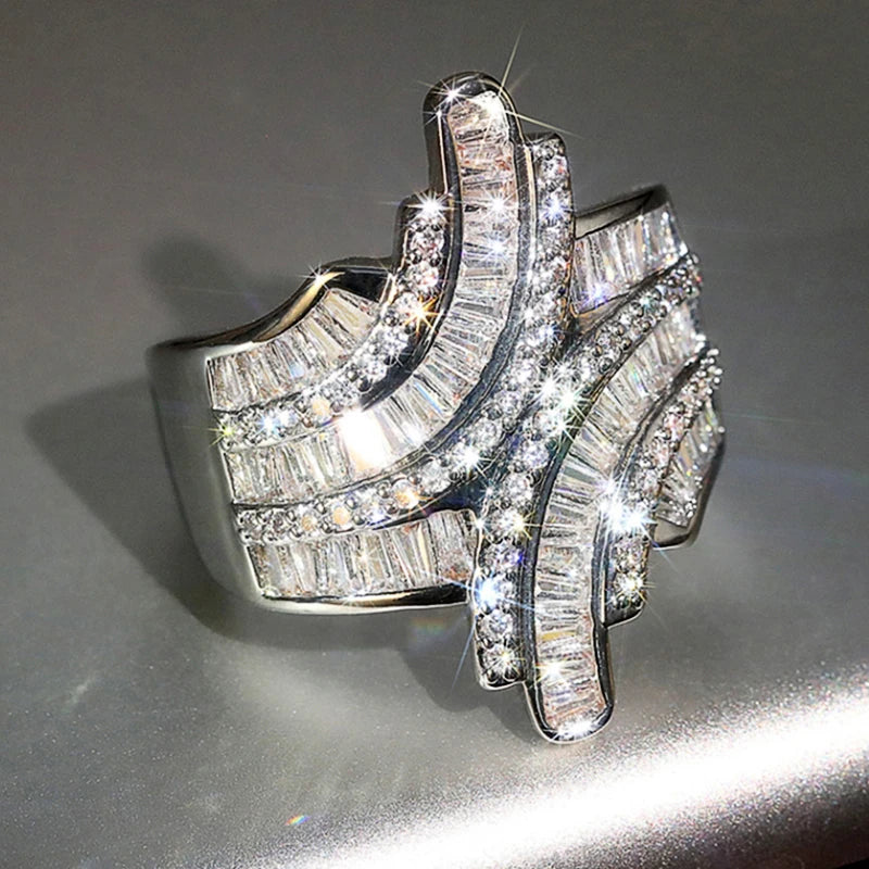 Huitan Cubic Zirconia Pave Ring – Wedding & Party Jewelry Fashion Ring Axl