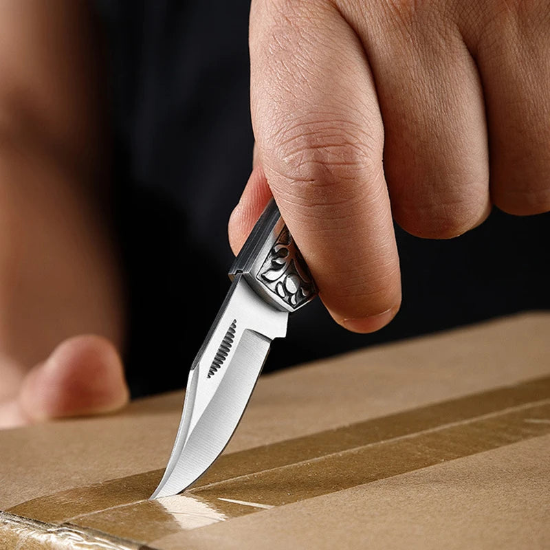 Stainless Steel Folding Pocket Knife – EDC Utility Keychain Folding Pocket Knife Axl