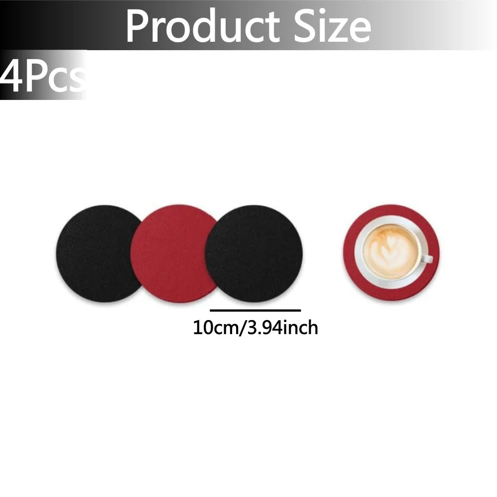 Leeseph PU Leather Placemats & Coasters Set 4 or 8 Pcs Leather Placemat Set Axl 4pcs coaster 30x43 cm