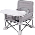 Baby Foldable Portable Dining Chair with Tray & Seat Belt Portable Baby Chair Axl Grey
