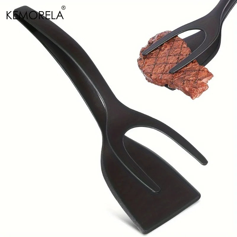 2-in-1 Flip Spatula Tongs – Non-Stick Nylon Egg & Pancake Flipper Spatula Tongs Axl