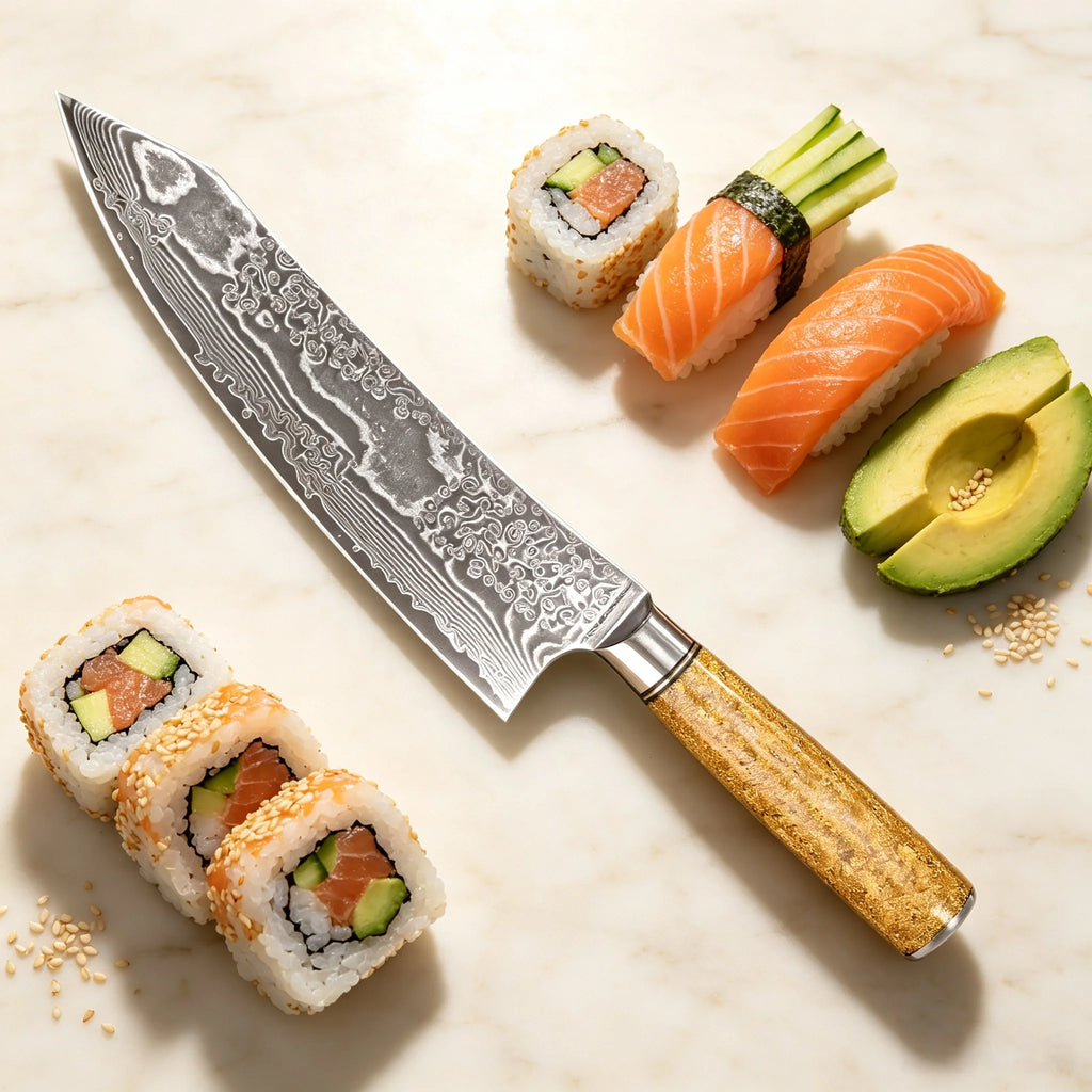67-Layer Damascus Steel Kiritsuke Chef Knife – 8" Kitchen Blade Damascus Chef Knife Axl Kiritsuke Knife