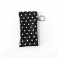 Polka Dot Eyeglass Pouch with Keychain – Soft PU Leather Case Eyeglass Case Axl Black